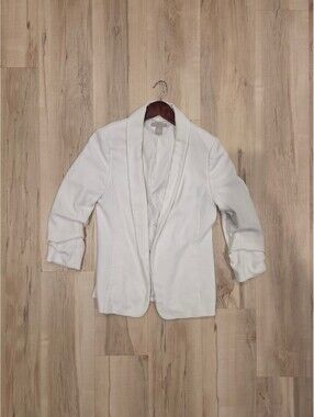 H&M White Blazer Jacket Size Small